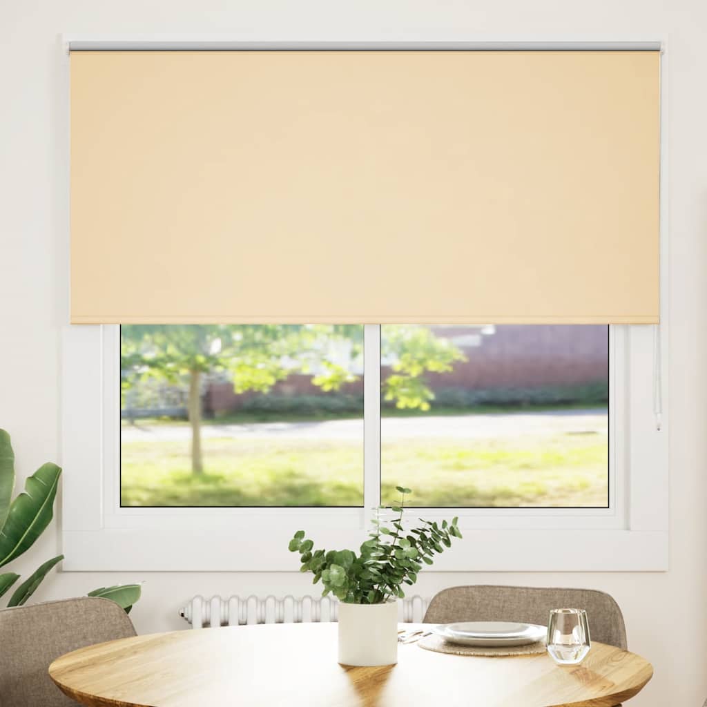 Roller Blind Blackout Beige 160x150 cm Fabric Width 156.6 cm Polyester